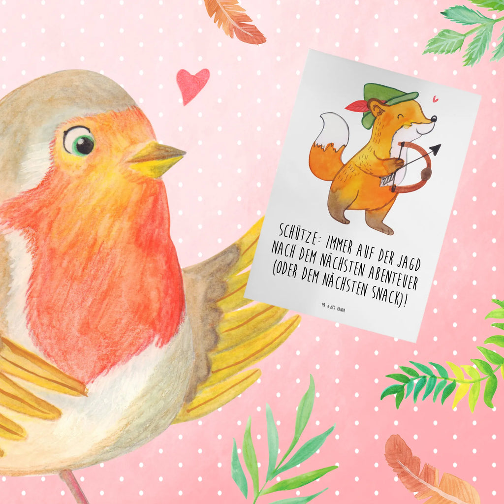 Greetings card Schütze: Immer auf der Jagd nach dem nächsten Abenteuer (oder dem nächsten Snack)! Glückwunschkarte, Grußkarte, Einladungskarte, Hochzeitskarte, Karte, Klappkarte, Ansichtskarten, Geburtstagskarte, Tierkreiszeichen, Sternzeichen, Horoskop, Astrologie, Aszendent