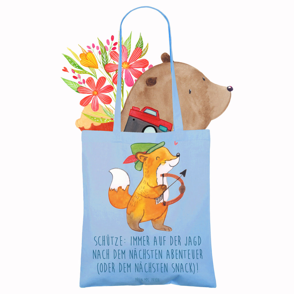 Tote bag Schütze: Immer auf der Jagd nach dem nächsten Abenteuer (oder dem nächsten Snack)! Badetasche, Einkaufstüte, Schultertasche, Strandtasche, Umhängetasche, Stoffbeutel, Stofftasche, Jutebeutel, Laptoptasche, Tasche, Tragetasche, Jutetasche, Einkaufstasche, Beutel, Shopper, Beuteltasche, Tierkreiszeichen, Sternzeichen, Horoskop, Astrologie, Aszendent