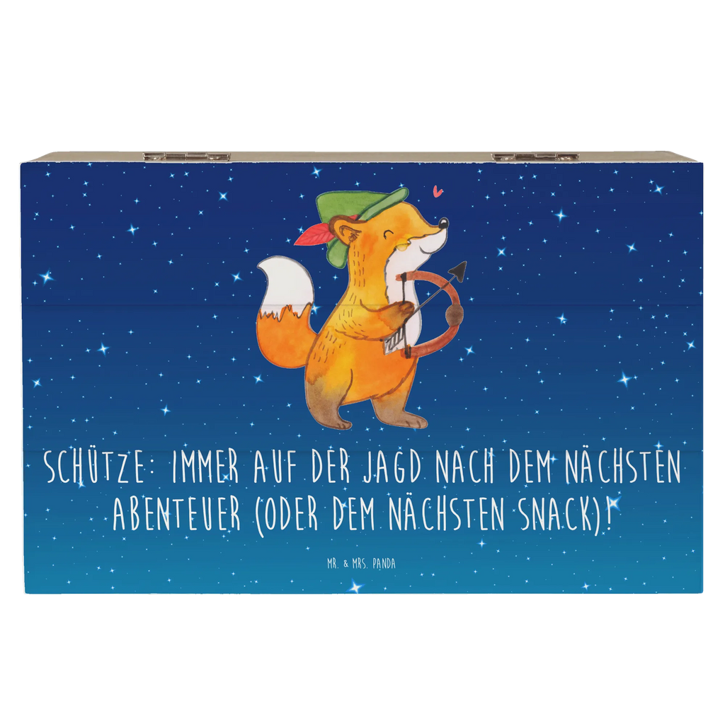 Wooden chest Schütze: Immer auf der Jagd nach dem nächsten Abenteuer (oder dem nächsten Snack)! XXL, Kiste, Erinnerungskiste, Schatzkiste, Holzkiste, Geschenkdose, Erinnerungsbox, Truhe, Geschenkbox, Dekokiste, Schatulle, Aufbewahrungsbox, Tierkreiszeichen, Sternzeichen, Horoskop, Astrologie, Aszendent