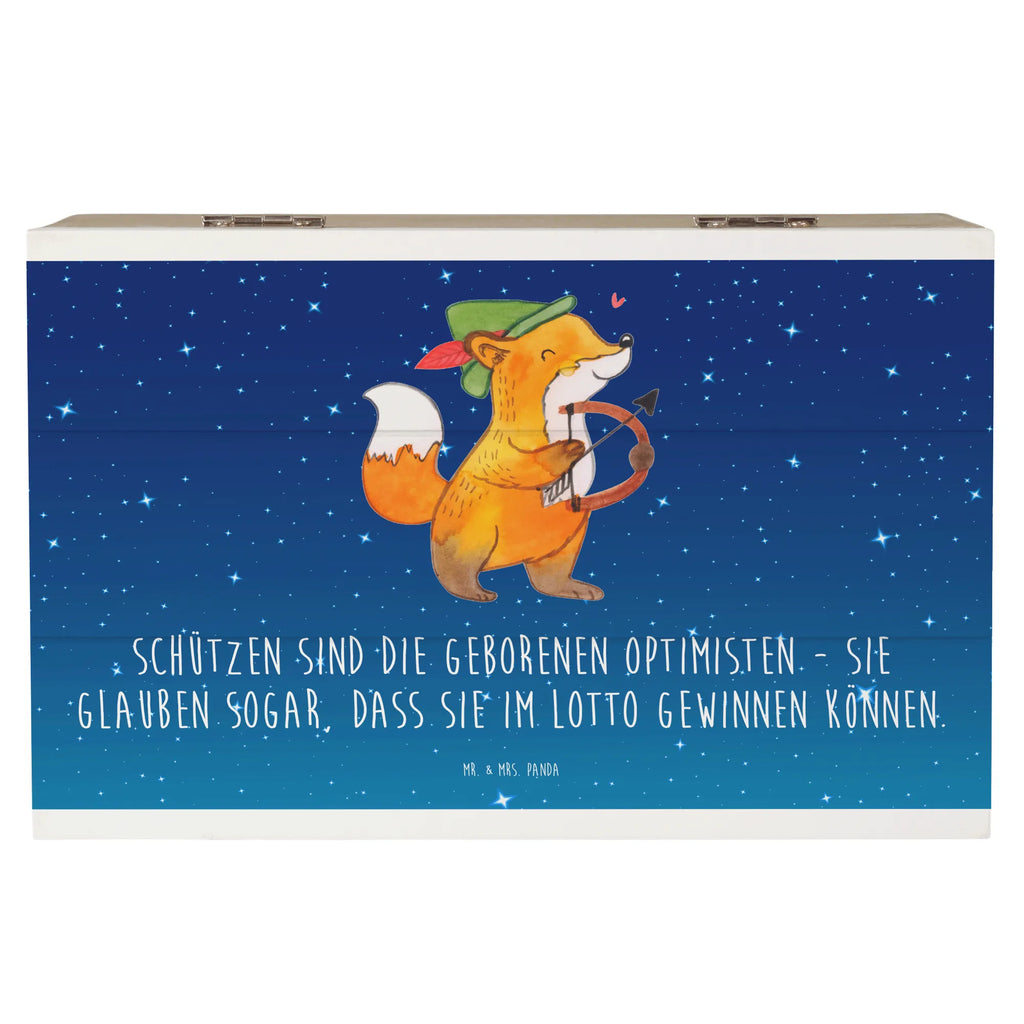 Holzkiste Schütze Optimist Dekokiste, XXL, Kiste, Truhe, Holzkiste, Erinnerungsbox, Schatulle, Aufbewahrungsbox, Erinnerungskiste, Schatzkiste, Geschenkdose, Geschenkbox, Tierkreiszeichen, Sternzeichen, Horoskop, Astrologie, Aszendent