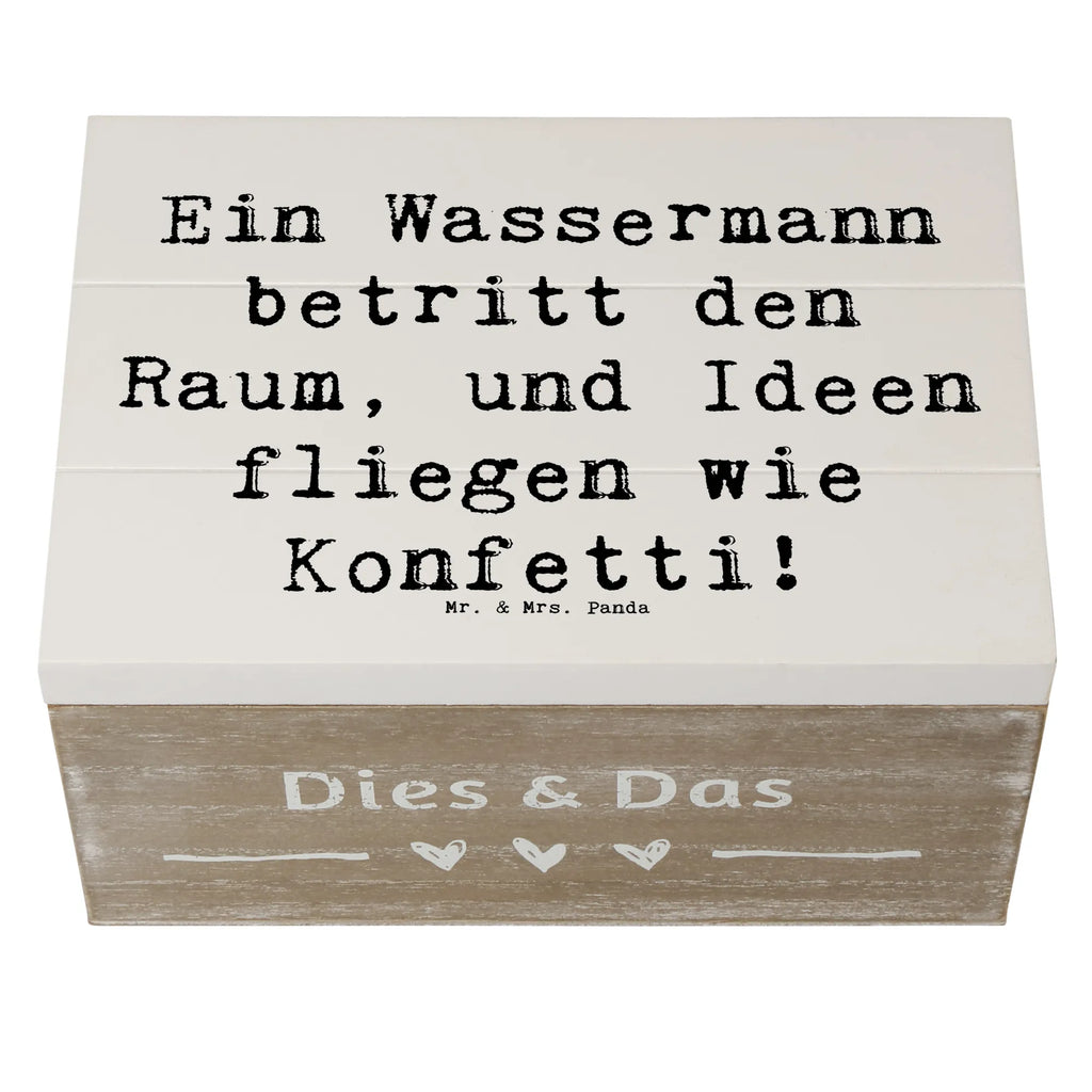 Holzkiste Spruch Wassermann Ideenflug Erinnerungskiste, XXL, Truhe, Erinnerungsbox, Holzkiste, Geschenkdose, Schatzkiste, Schatulle, Kiste, Aufbewahrungsbox, Geschenkbox, Dekokiste, Tierkreiszeichen, Sternzeichen, Horoskop, Astrologie, Aszendent