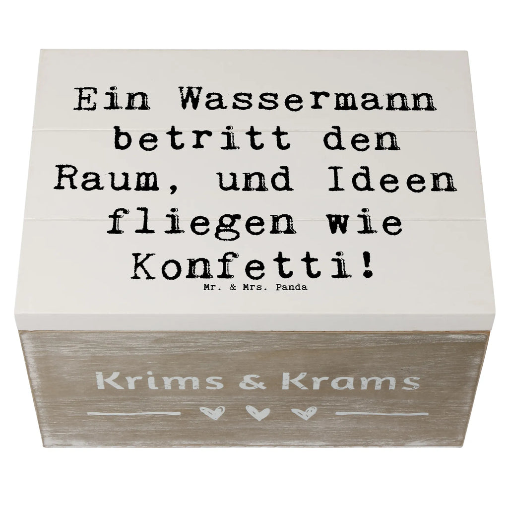 Holzkiste Spruch Wassermann Ideenflug Erinnerungskiste, XXL, Truhe, Erinnerungsbox, Holzkiste, Geschenkdose, Schatzkiste, Schatulle, Kiste, Aufbewahrungsbox, Geschenkbox, Dekokiste, Tierkreiszeichen, Sternzeichen, Horoskop, Astrologie, Aszendent