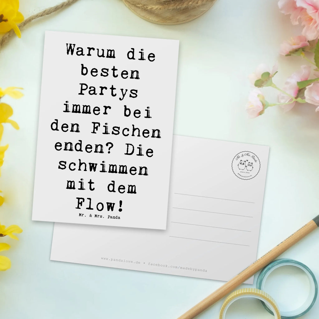 Postkarte Spruch Fische Flow Spaß Dankeskarte, Geburtstagskarte, Grußkarte, Geschenkkarte, Postkarte, Ansichtskarten, Ansichtskarte, Karte, Einladungskarte, Einladungskarten Geburtstag, Einladung Geburtstag, Einladung, Tierkreiszeichen, Sternzeichen, Horoskop, Astrologie, Aszendent