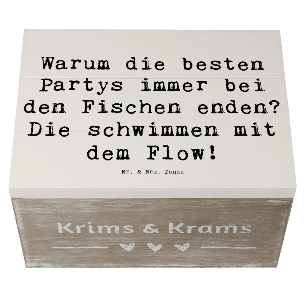 Holzkiste Spruch Fische Flow Spaß Erinnerungsbox, Dekokiste, Holzkiste, XXL, Schatzkiste, Geschenkbox, Kiste, Erinnerungskiste, Geschenkdose, Schatulle, Truhe, Aufbewahrungsbox, Tierkreiszeichen, Sternzeichen, Horoskop, Astrologie, Aszendent