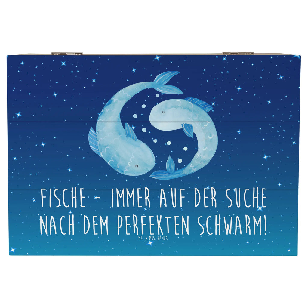 Holzkiste Fische Schwarm Geschenkbox, Erinnerungsbox, Kiste, Dekokiste, XXL, Schatzkiste, Aufbewahrungsbox, Holzkiste, Truhe, Erinnerungskiste, Schatulle, Geschenkdose, Tierkreiszeichen, Sternzeichen, Horoskop, Astrologie, Aszendent