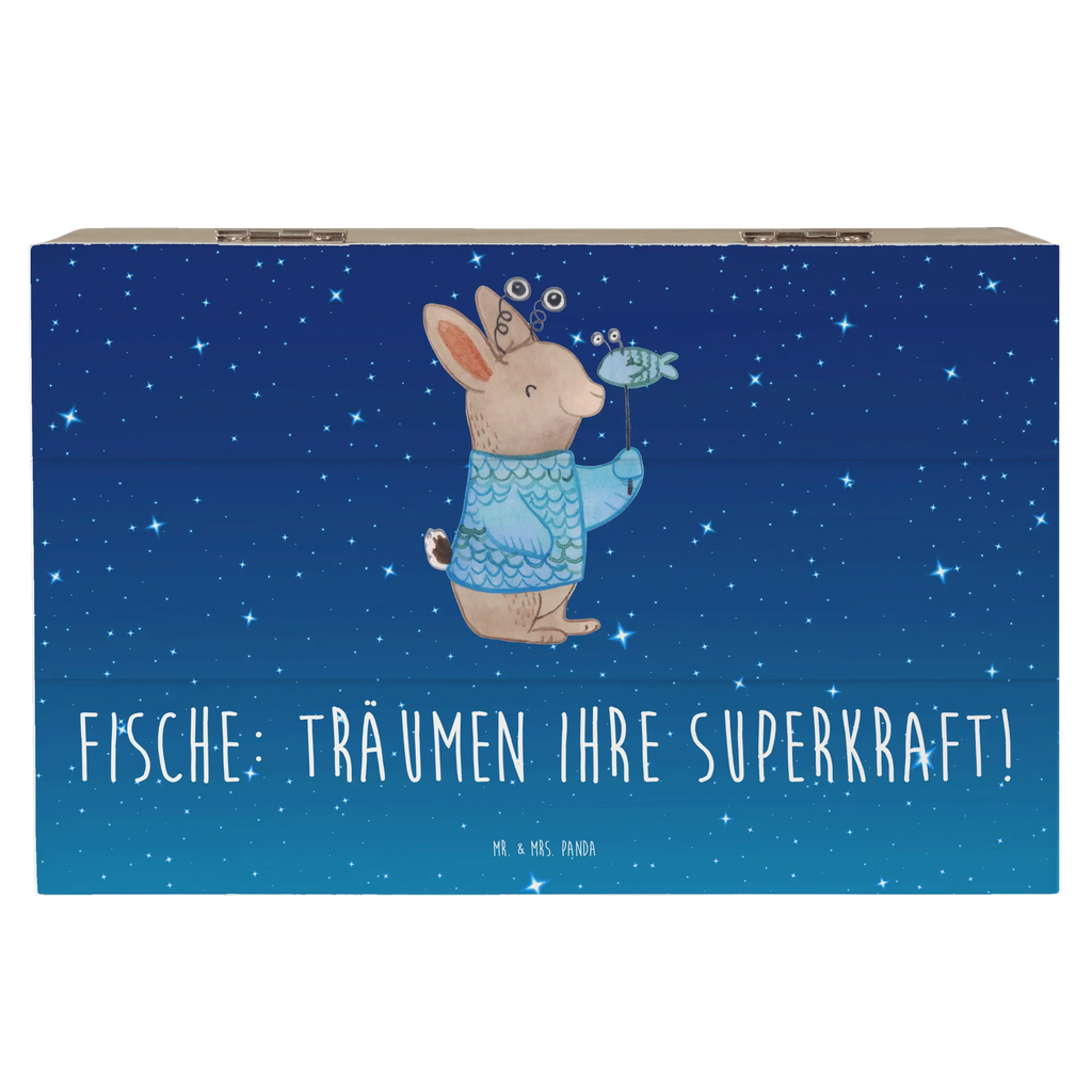 Holzkiste Fische Kraft Schatulle, Aufbewahrungsbox, Truhe, Geschenkdose, Erinnerungsbox, Schatzkiste, XXL, Dekokiste, Erinnerungskiste, Kiste, Geschenkbox, Holzkiste, Tierkreiszeichen, Sternzeichen, Horoskop, Astrologie, Aszendent