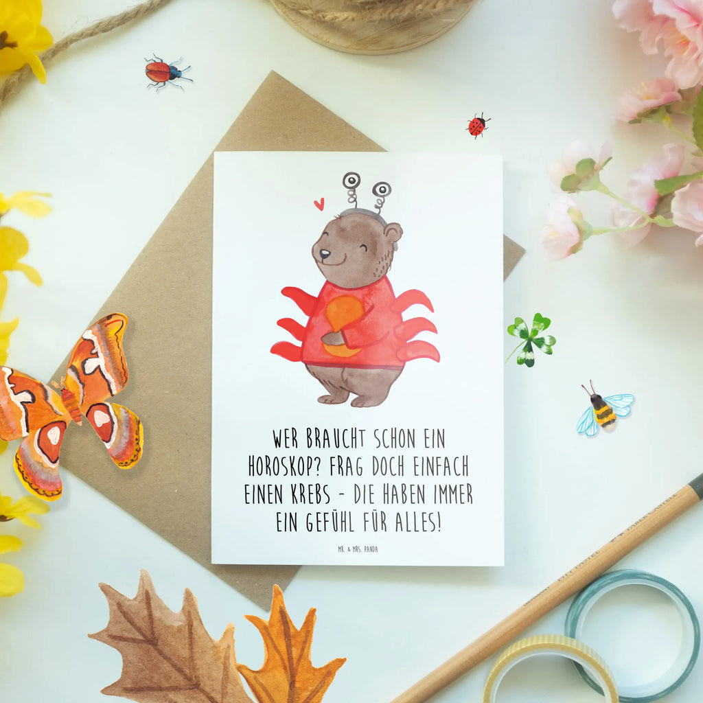 Grußkarte Krebs Gefühl Einladungskarte, Glückwunschkarte, Klappkarte, Karte, Ansichtskarten, Grußkarte, Hochzeitskarte, Geburtstagskarte, Tierkreiszeichen, Sternzeichen, Horoskop, Astrologie, Aszendent