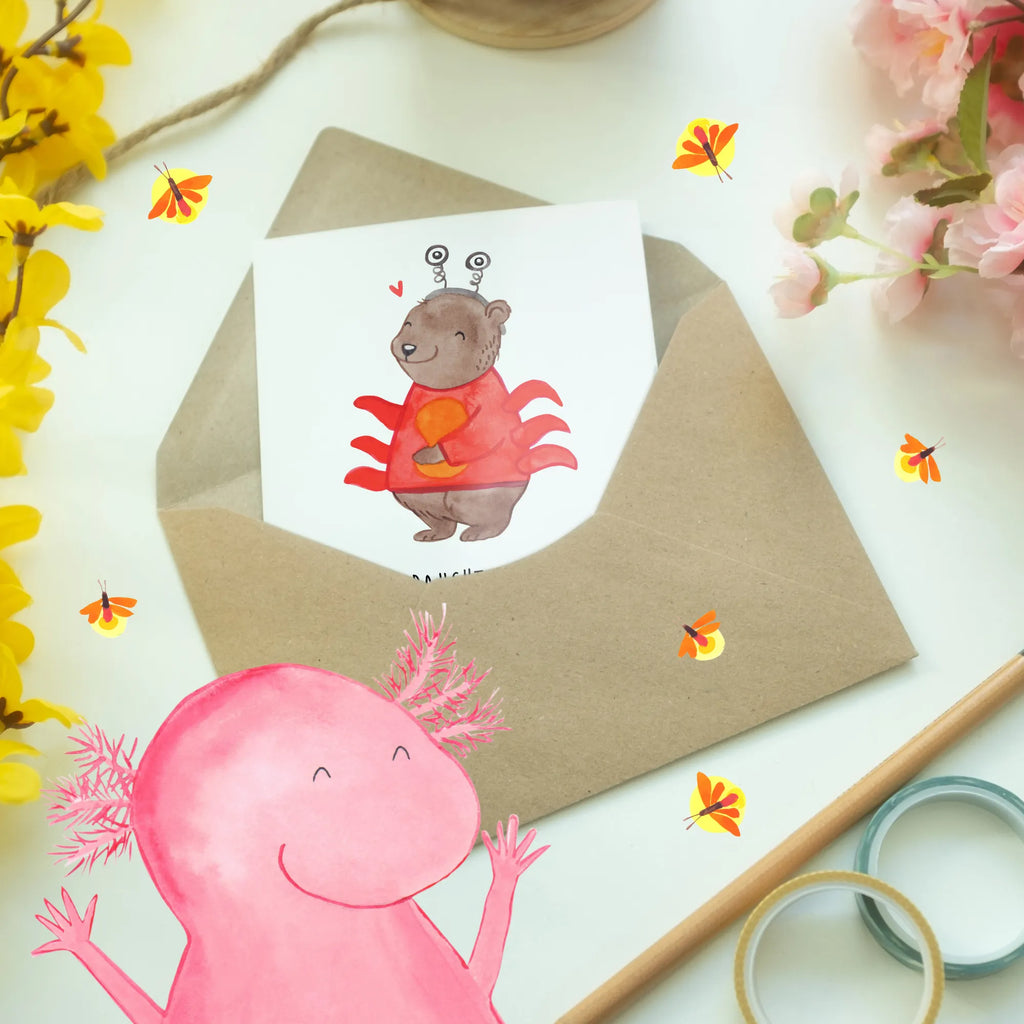 Grußkarte Krebs Gefühl Einladungskarte, Glückwunschkarte, Klappkarte, Karte, Ansichtskarten, Grußkarte, Hochzeitskarte, Geburtstagskarte, Tierkreiszeichen, Sternzeichen, Horoskop, Astrologie, Aszendent