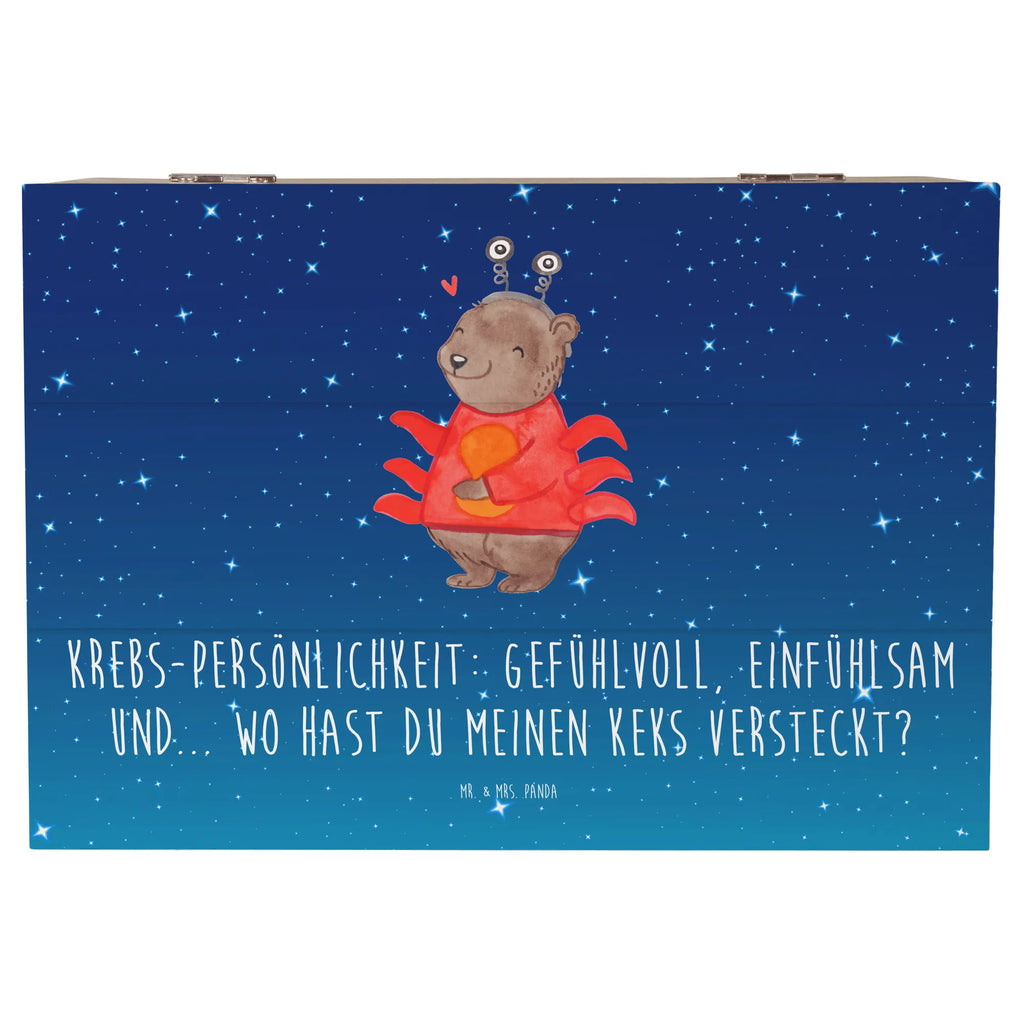 Holzkiste Krebs Gefühlswelt Erinnerungsbox, XXL, Aufbewahrungsbox, Erinnerungskiste, Schatulle, Geschenkbox, Schatzkiste, Dekokiste, Holzkiste, Geschenkdose, Truhe, Kiste, Tierkreiszeichen, Sternzeichen, Horoskop, Astrologie, Aszendent