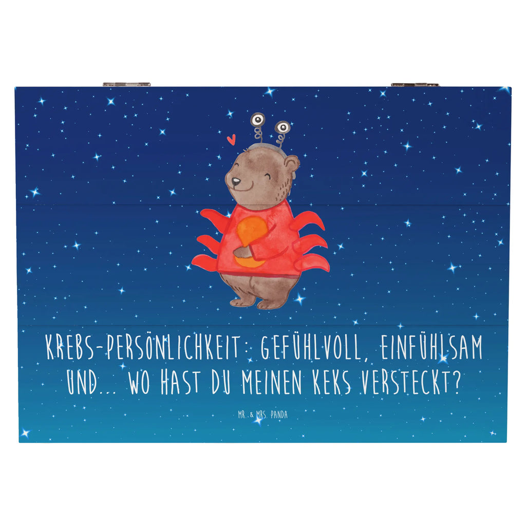 Holzkiste Krebs Gefühlswelt Erinnerungsbox, XXL, Aufbewahrungsbox, Erinnerungskiste, Schatulle, Geschenkbox, Schatzkiste, Dekokiste, Holzkiste, Geschenkdose, Truhe, Kiste, Tierkreiszeichen, Sternzeichen, Horoskop, Astrologie, Aszendent