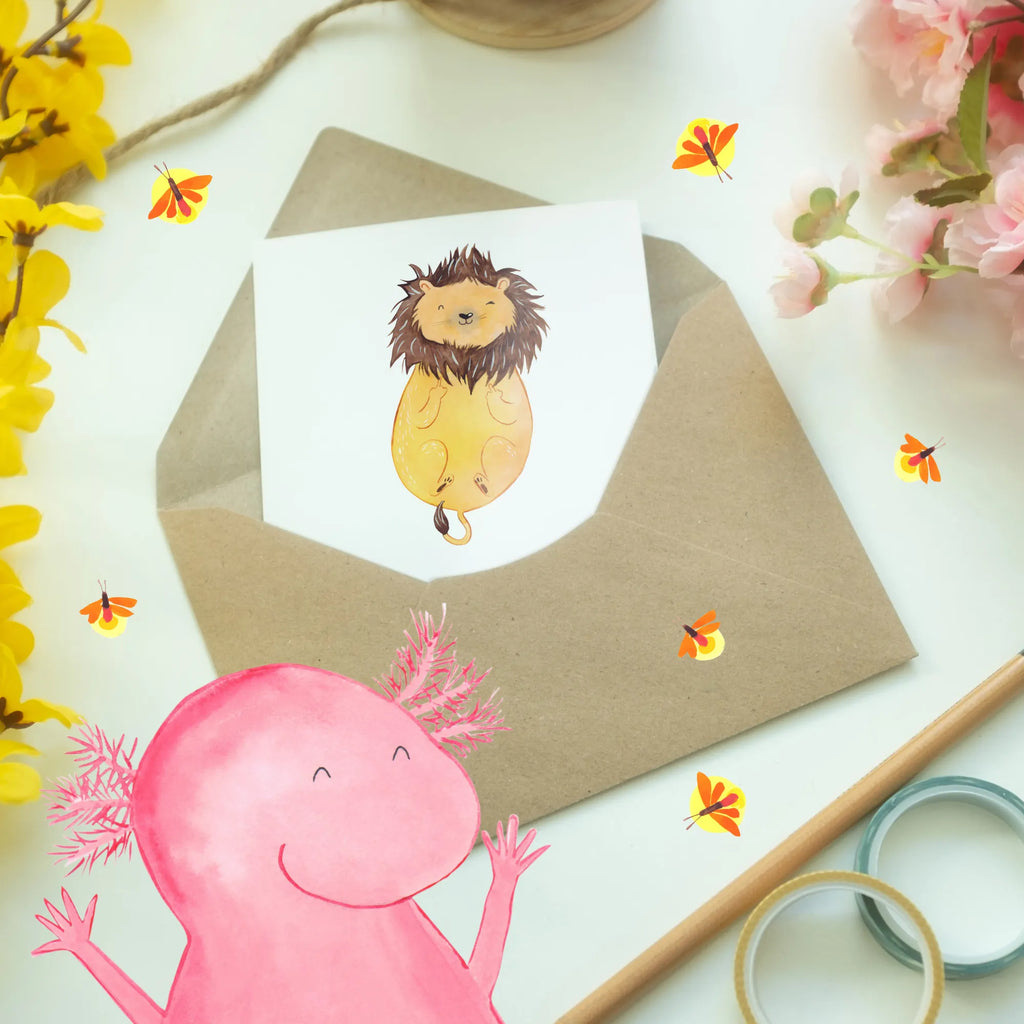 Greetings card Löwe: Wenn Selbstvertrauen eine Superkraft wäre, wären sie unbesiegbar. Geburtstagskarte, Klappkarte, Einladungskarte, Karte, Ansichtskarten, Hochzeitskarte, Grußkarte, Glückwunschkarte, Tierkreiszeichen, Sternzeichen, Horoskop, Astrologie, Aszendent