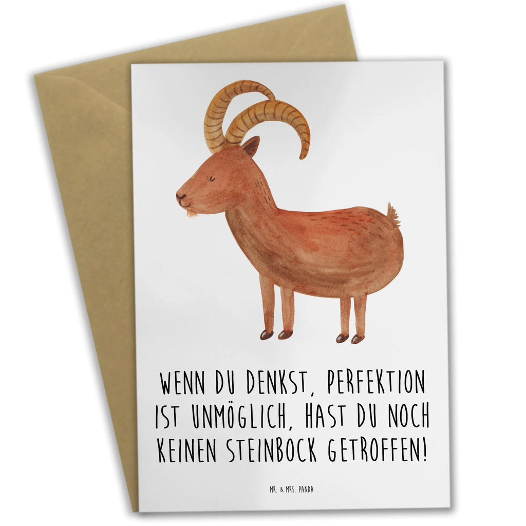 Grußkarte Steinbock Perfektion Einladungskarte, Hochzeitskarte, Geburtstagskarte, Glückwunschkarte, Grußkarte, Karte, Klappkarte, Ansichtskarten, Tierkreiszeichen, Sternzeichen, Horoskop, Astrologie, Aszendent