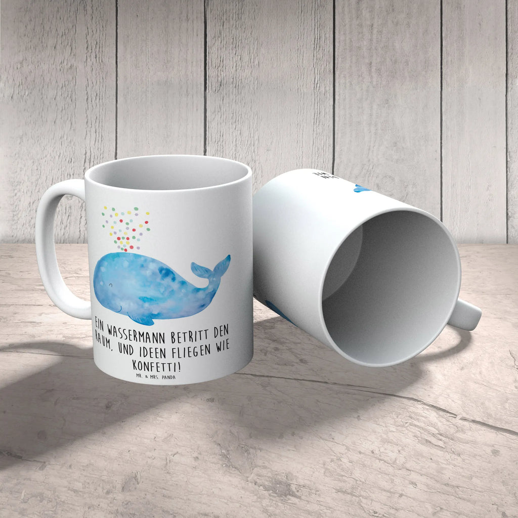 Tasse Wassermann Ideenflug Tasse, Tasse mit Zitaten, Geschenktasse, Tasse mit Motiven, Bürotasse, Keramiktasse, Teetasse, Porzellantasse, Kaffeetasse, Tierkreiszeichen, Sternzeichen, Horoskop, Astrologie, Aszendent