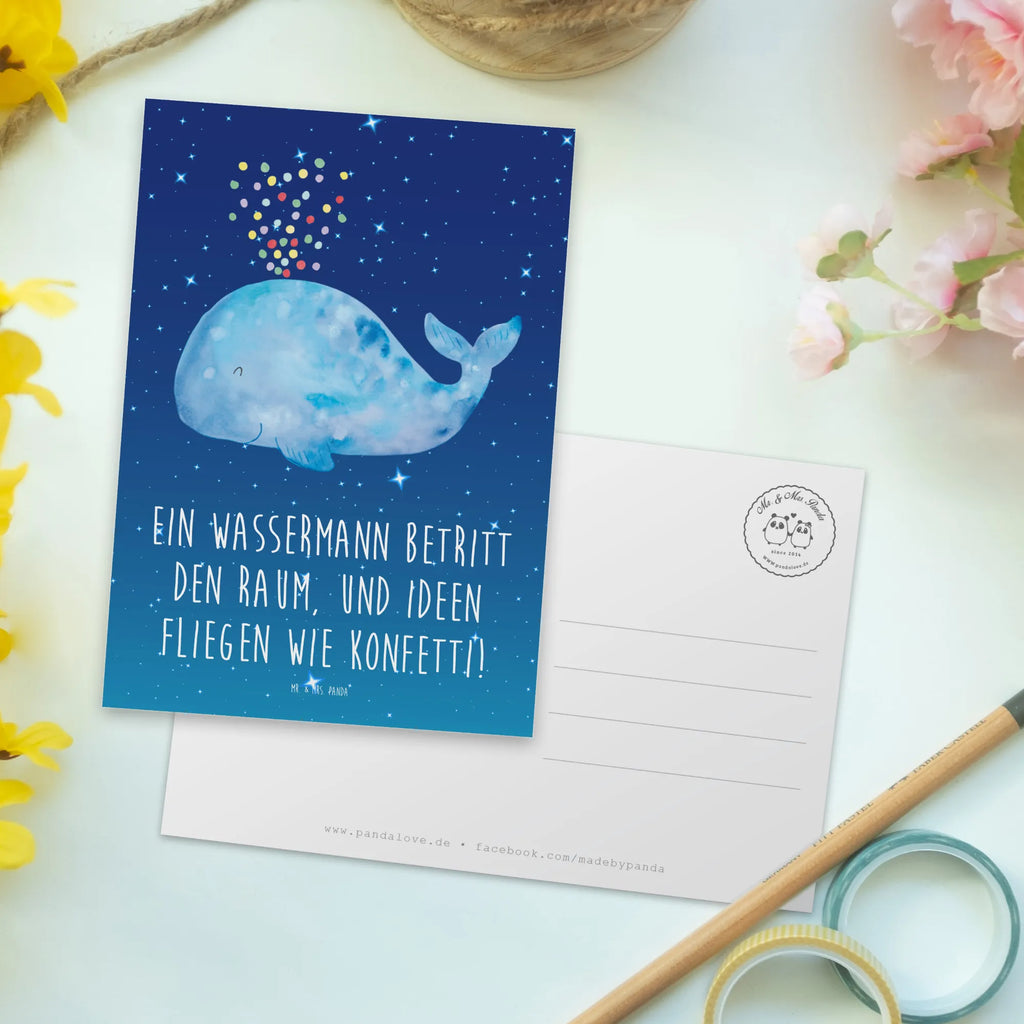 Postkarte Wassermann Ideenflug Grußkarte, Geburtstagskarte, Dankeskarte, Karte, Geschenkkarte, Einladung, Ansichtskarte, Ansichtskarten, Einladungskarten Geburtstag, Postkarte, Einladungskarte, Einladung Geburtstag, Tierkreiszeichen, Sternzeichen, Horoskop, Astrologie, Aszendent