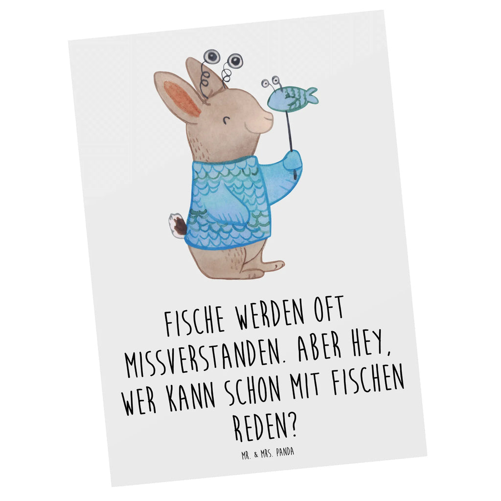 Postcard Fische werden oft missverstanden. Aber hey, wer kann schon mit Fischen reden? Geschenkkarte, Postkarte, Dankeskarte, Einladungskarte, Ansichtskarten, Karte, Einladung Geburtstag, Grußkarte, Einladung, Einladungskarten Geburtstag, Geburtstagskarte, Ansichtskarte, Tierkreiszeichen, Sternzeichen, Horoskop, Astrologie, Aszendent