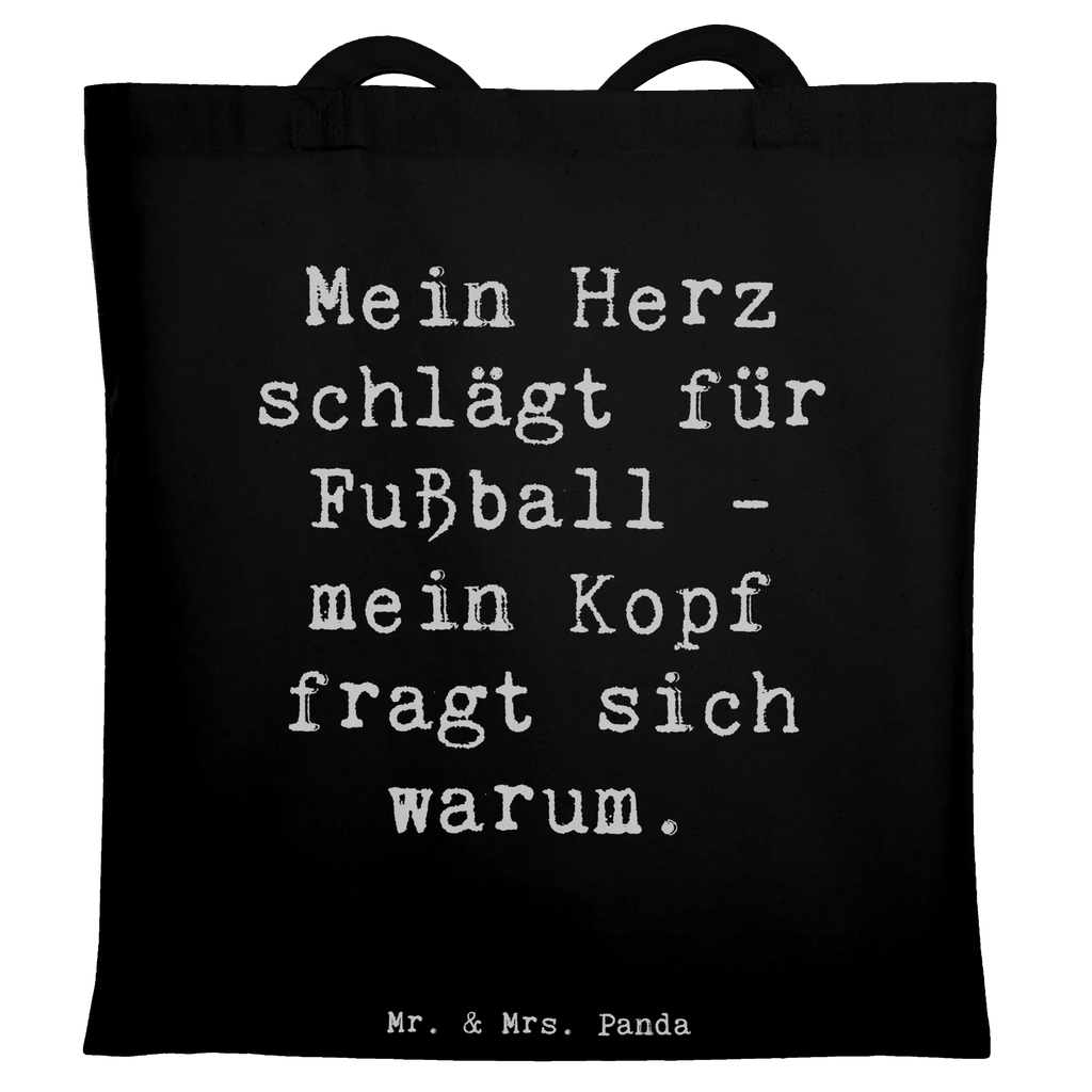 Tote bag Saying Mein Herz schlägt für Fußball - mein Kopf fragt sich warum. Beuteltasche, Strandtasche, Shopper, Umhängetasche, Schultertasche, Tragetasche, Badetasche, Jutetasche, Laptoptasche, Stoffbeutel, Jutebeutel, Tasche, Beutel, Stofftasche, Einkaufstüte, Einkaufstasche, Geschenk, Sport, Sportart, Hobby, Schenken, Danke, Dankeschön, Auszeichnung, Gewinn, Sportler