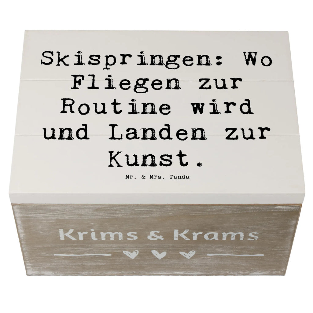 Wooden chest Saying Skispringen: Wo Fliegen zur Routine wird und Landen zur Kunst. Dekokiste, Schatzkiste, Schatulle, Holzkiste, XXL, Geschenkbox, Erinnerungskiste, Kiste, Aufbewahrungsbox, Truhe, Erinnerungsbox, Geschenkdose, Geschenk, Sport, Sportart, Hobby, Schenken, Danke, Dankeschön, Auszeichnung, Gewinn, Sportler