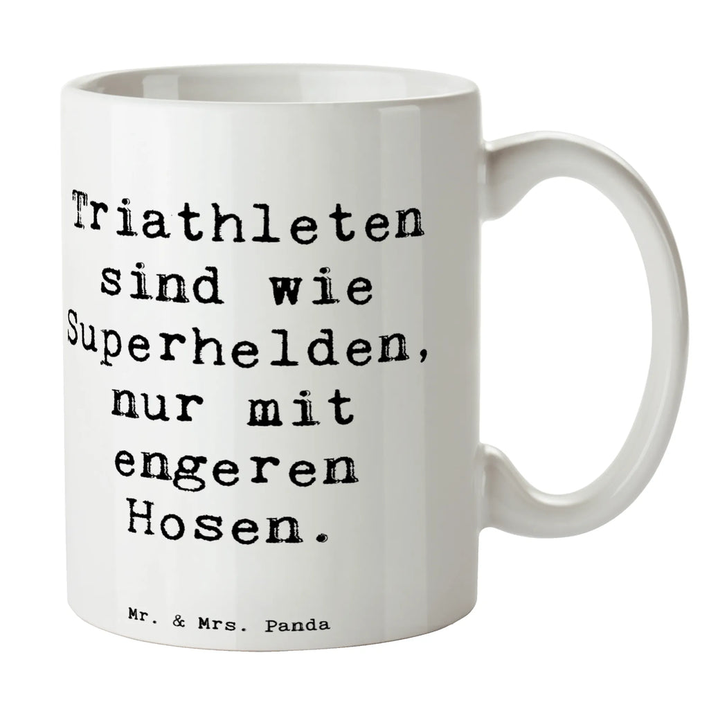 Mug Saying Triathleten sind wie Superhelden, nur mit engeren Hosen. Kaffeetasse, Tasse mit Motiven, Tasse mit Zitaten, Porzellantasse, Bürotasse, Geschenktasse, Tasse, Teetasse, Keramiktasse, Geschenk, Sport, Sportart, Hobby, Schenken, Danke, Dankeschön, Auszeichnung, Gewinn, Sportler