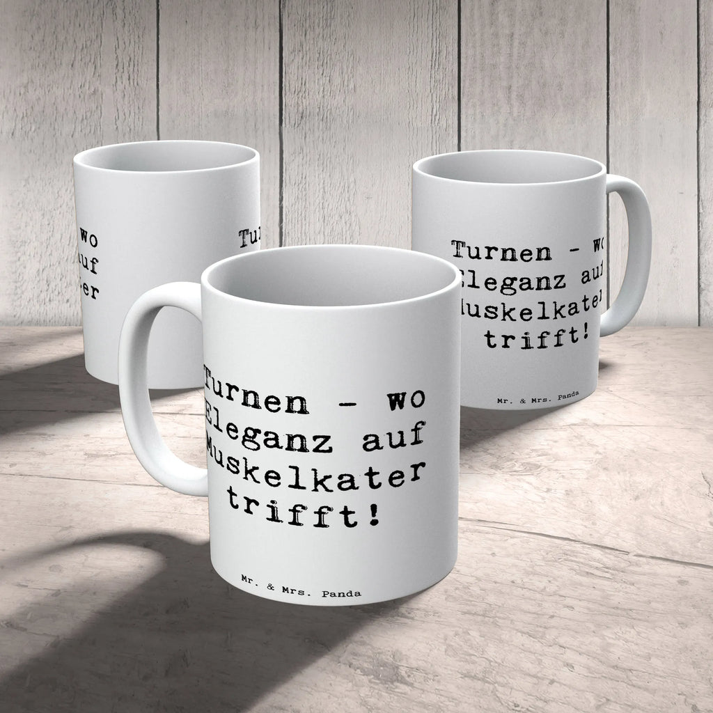 Tasse Spruch Turnen Eleganz Tasse mit Motiven, Bürotasse, Geschenktasse, Porzellantasse, Keramiktasse, Kaffeetasse, Tasse mit Zitaten, Tasse, Teetasse, Geschenk, Sport, Sportart, Hobby, Schenken, Danke, Dankeschön, Auszeichnung, Gewinn, Sportler