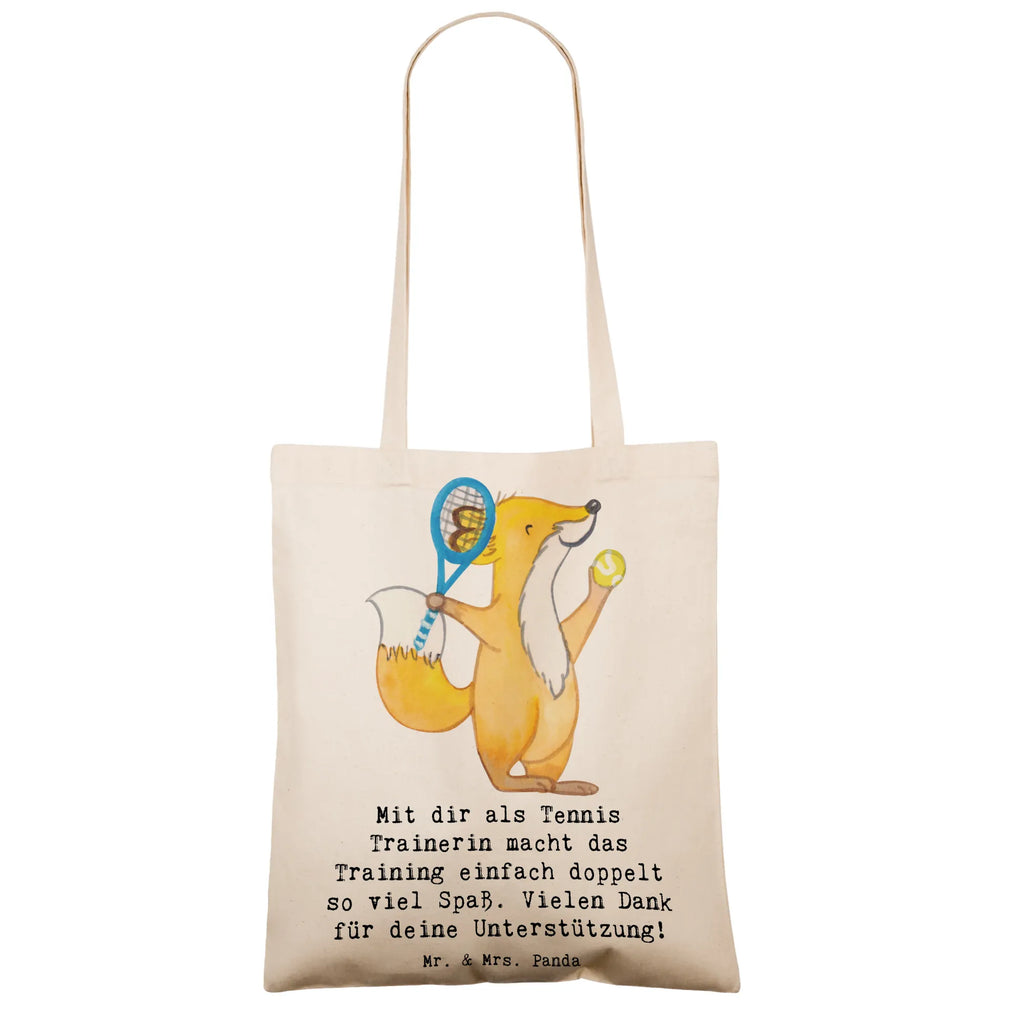 Tote bag Mit dir als Tennis Trainerin macht das Training einfach doppelt so viel Spaß. Vielen Dank für deine Unterstützung! Shopper, Einkaufstüte, Umhängetasche, Tasche, Badetasche, Strandtasche, Einkaufstasche, Stoffbeutel, Beutel, Schultertasche, Tragetasche, Stofftasche, Beuteltasche, Jutebeutel, Jutetasche, Laptoptasche, Geschenk, Sport, Sportart, Hobby, Schenken, Danke, Dankeschön, Auszeichnung, Gewinn, Sportler
