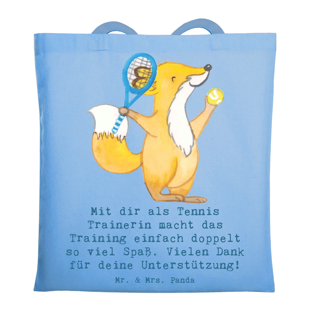 Tote bag Mit dir als Tennis Trainerin macht das Training einfach doppelt so viel Spaß. Vielen Dank für deine Unterstützung! Shopper, Einkaufstüte, Umhängetasche, Tasche, Badetasche, Strandtasche, Einkaufstasche, Stoffbeutel, Beutel, Schultertasche, Tragetasche, Stofftasche, Beuteltasche, Jutebeutel, Jutetasche, Laptoptasche, Geschenk, Sport, Sportart, Hobby, Schenken, Danke, Dankeschön, Auszeichnung, Gewinn, Sportler