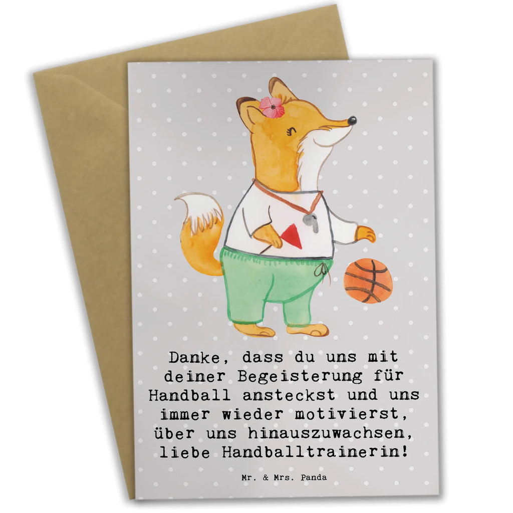 Greetings card Danke, dass du uns mit deiner Begeisterung für Handball ansteckst und uns immer wieder motivierst, über uns hinauszuwachsen, liebe Handballtrainerin! Karte, Klappkarte, Hochzeitskarte, Geburtstagskarte, Einladungskarte, Grußkarte, Ansichtskarten, Glückwunschkarte, Geschenk, Sport, Sportart, Hobby, Schenken, Danke, Dankeschön, Auszeichnung, Gewinn, Sportler