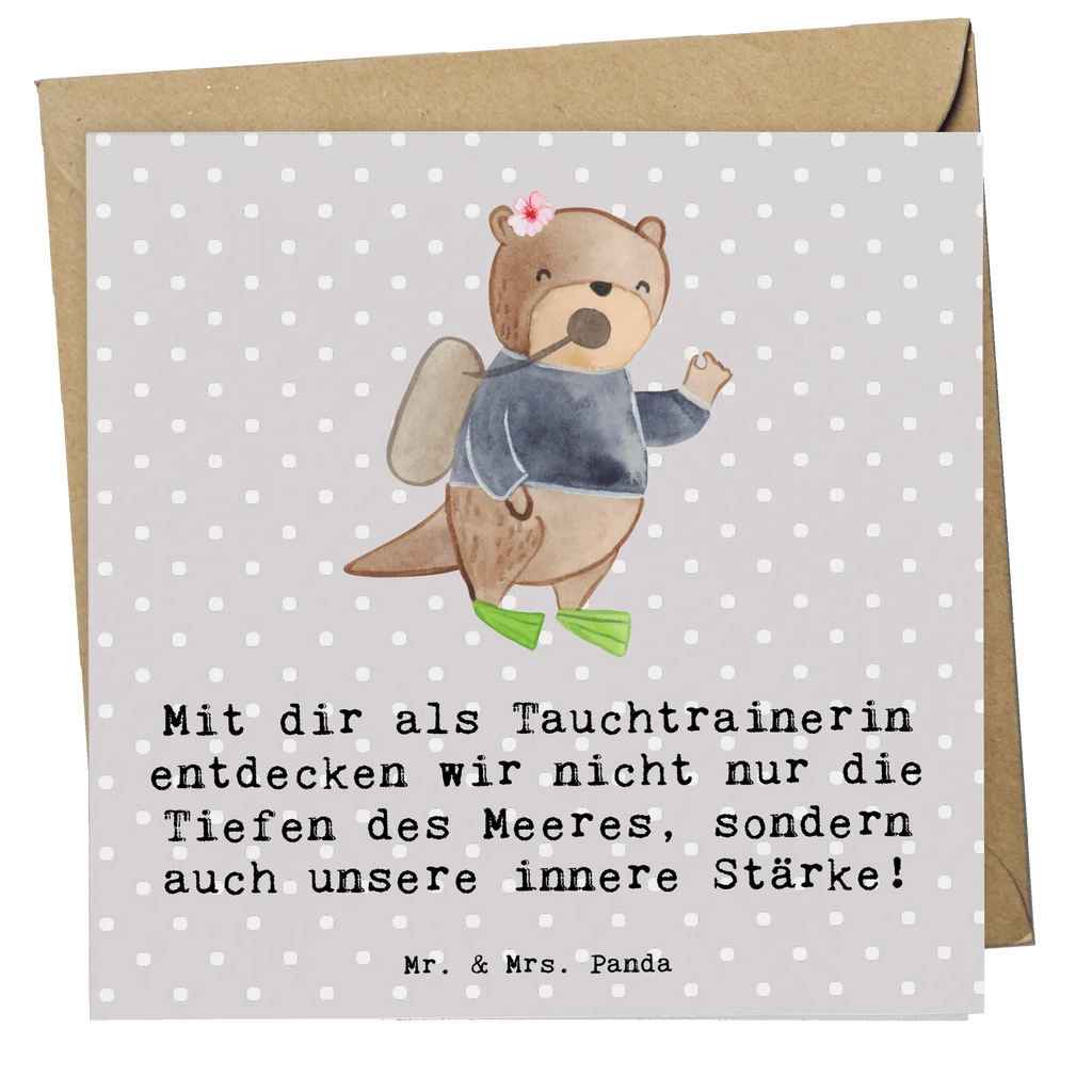 Deluxe Card Mit dir als Tauchtrainerin entdecken wir nicht nur die Tiefen des Meeres, sondern auch unsere innere Stärke! Klappkarte, Karte, Hochzeitskarte, Geburtstagskarte, Einladungskarte, Hochwertige Grußkarte, Grußkarte, Glückwunschkarte, Hochwertige Klappkarte, Geschenk, Sport, Sportart, Hobby, Schenken, Danke, Dankeschön, Auszeichnung, Gewinn, Sportler