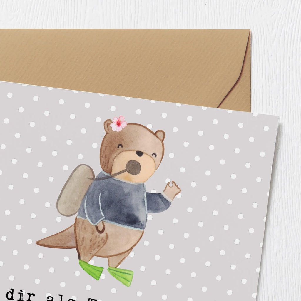 Deluxe Card Mit dir als Tauchtrainerin entdecken wir nicht nur die Tiefen des Meeres, sondern auch unsere innere Stärke! Klappkarte, Karte, Hochzeitskarte, Geburtstagskarte, Einladungskarte, Hochwertige Grußkarte, Grußkarte, Glückwunschkarte, Hochwertige Klappkarte, Geschenk, Sport, Sportart, Hobby, Schenken, Danke, Dankeschön, Auszeichnung, Gewinn, Sportler