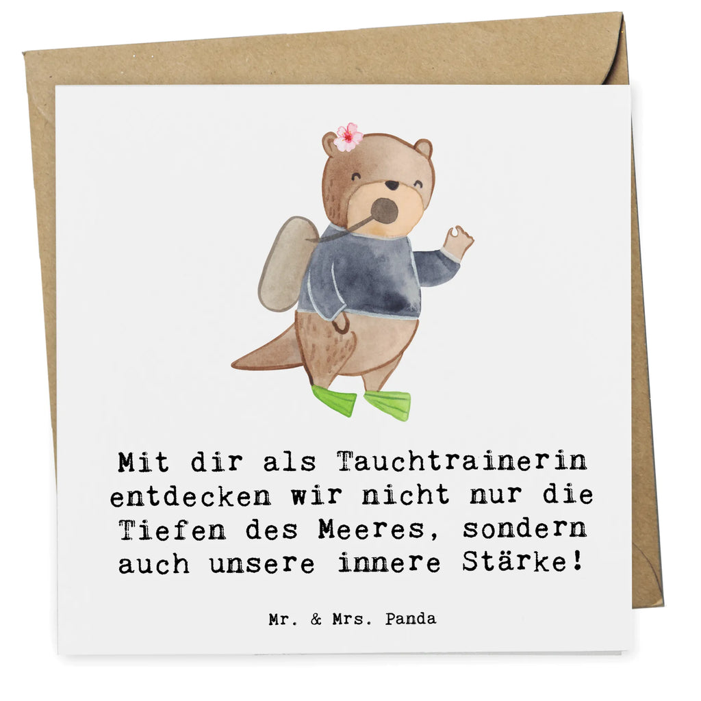 Deluxe Card Mit dir als Tauchtrainerin entdecken wir nicht nur die Tiefen des Meeres, sondern auch unsere innere Stärke! Klappkarte, Karte, Hochzeitskarte, Geburtstagskarte, Einladungskarte, Hochwertige Grußkarte, Grußkarte, Glückwunschkarte, Hochwertige Klappkarte, Geschenk, Sport, Sportart, Hobby, Schenken, Danke, Dankeschön, Auszeichnung, Gewinn, Sportler