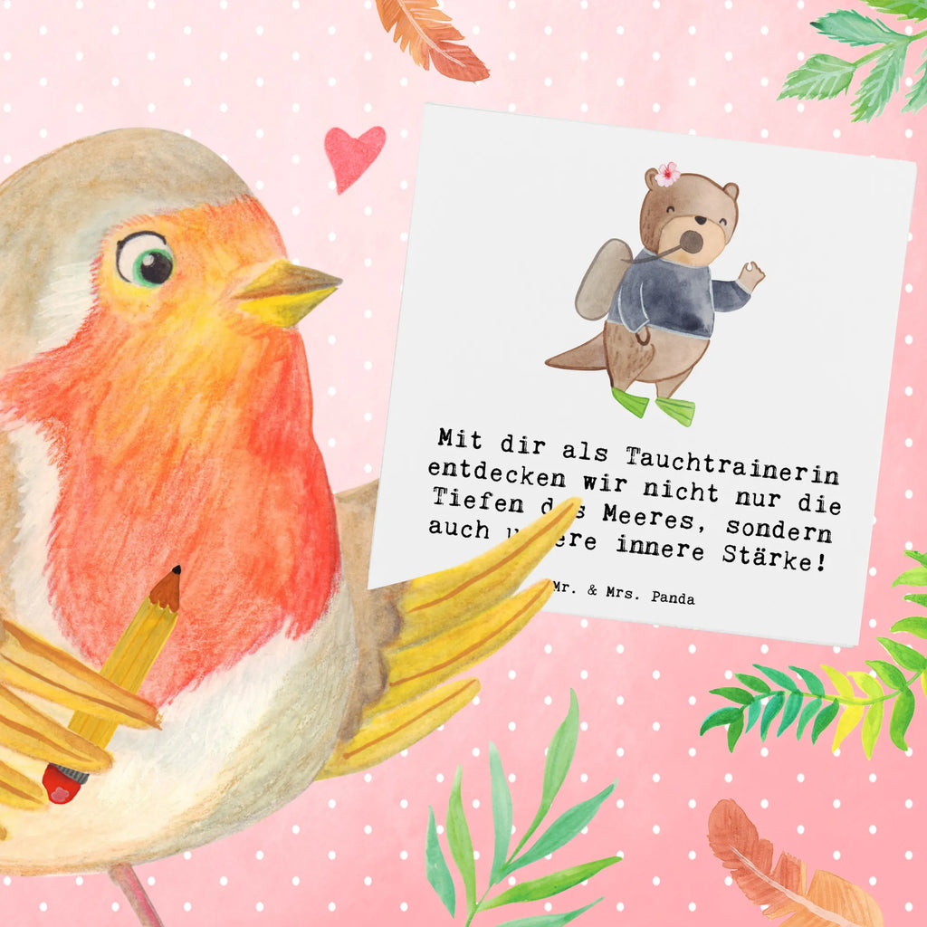 Deluxe Card Mit dir als Tauchtrainerin entdecken wir nicht nur die Tiefen des Meeres, sondern auch unsere innere Stärke! Klappkarte, Karte, Hochzeitskarte, Geburtstagskarte, Einladungskarte, Hochwertige Grußkarte, Grußkarte, Glückwunschkarte, Hochwertige Klappkarte, Geschenk, Sport, Sportart, Hobby, Schenken, Danke, Dankeschön, Auszeichnung, Gewinn, Sportler