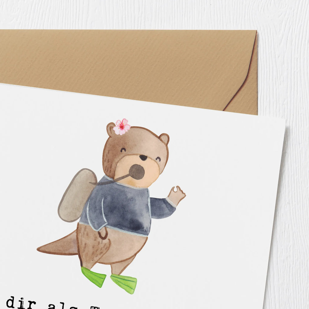 Deluxe Card Mit dir als Tauchtrainerin entdecken wir nicht nur die Tiefen des Meeres, sondern auch unsere innere Stärke! Klappkarte, Karte, Hochzeitskarte, Geburtstagskarte, Einladungskarte, Hochwertige Grußkarte, Grußkarte, Glückwunschkarte, Hochwertige Klappkarte, Geschenk, Sport, Sportart, Hobby, Schenken, Danke, Dankeschön, Auszeichnung, Gewinn, Sportler