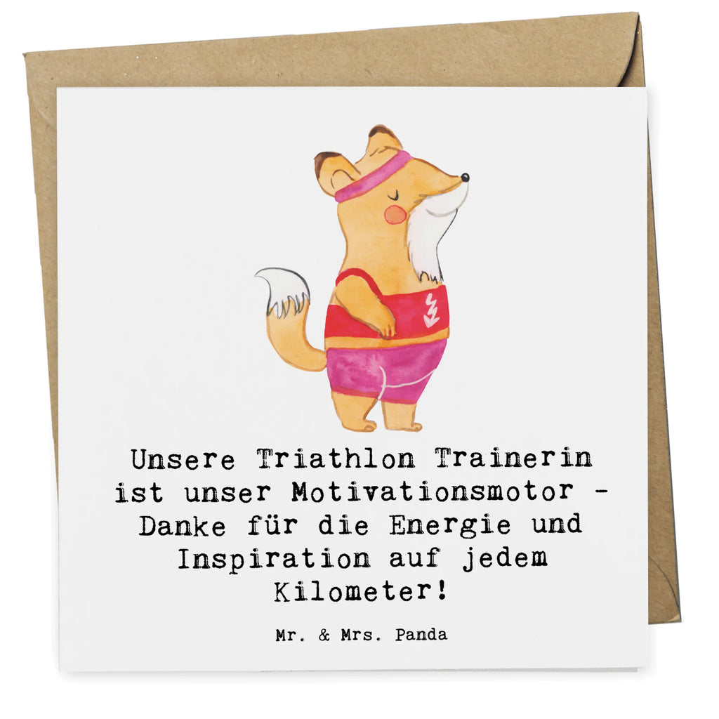 Deluxe Card Unsere Triathlon Trainerin ist unser Motivationsmotor - Danke für die Energie und Inspiration auf jedem Kilometer! Glückwunschkarte, Klappkarte, Karte, Grußkarte, Hochwertige Klappkarte, Einladungskarte, Hochwertige Grußkarte, Geburtstagskarte, Hochzeitskarte, Geschenk, Sport, Sportart, Hobby, Schenken, Danke, Dankeschön, Auszeichnung, Gewinn, Sportler