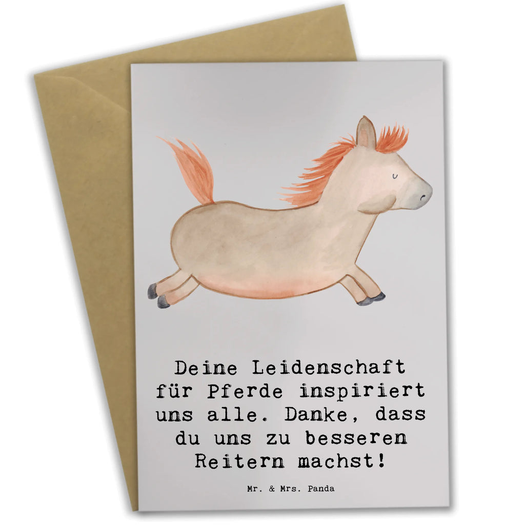 Greetings card Deine Leidenschaft für Pferde inspiriert uns alle. Danke, dass du uns zu besseren Reitern machst! Hochzeitskarte, Einladungskarte, Glückwunschkarte, Geburtstagskarte, Ansichtskarten, Klappkarte, Karte, Grußkarte, Geschenk, Sport, Sportart, Hobby, Schenken, Danke, Dankeschön, Auszeichnung, Gewinn, Sportler
