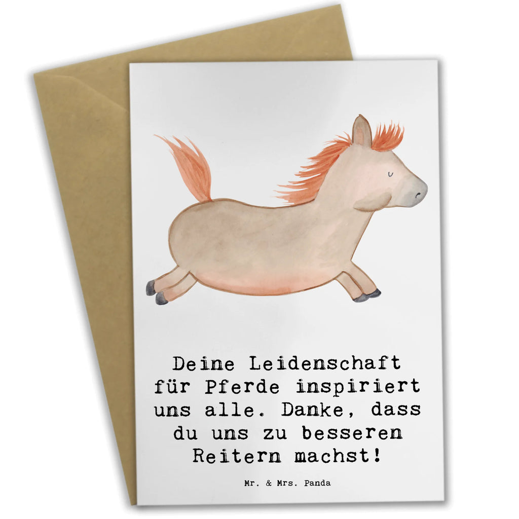 Greetings card Deine Leidenschaft für Pferde inspiriert uns alle. Danke, dass du uns zu besseren Reitern machst! Hochzeitskarte, Einladungskarte, Glückwunschkarte, Geburtstagskarte, Ansichtskarten, Klappkarte, Karte, Grußkarte, Geschenk, Sport, Sportart, Hobby, Schenken, Danke, Dankeschön, Auszeichnung, Gewinn, Sportler