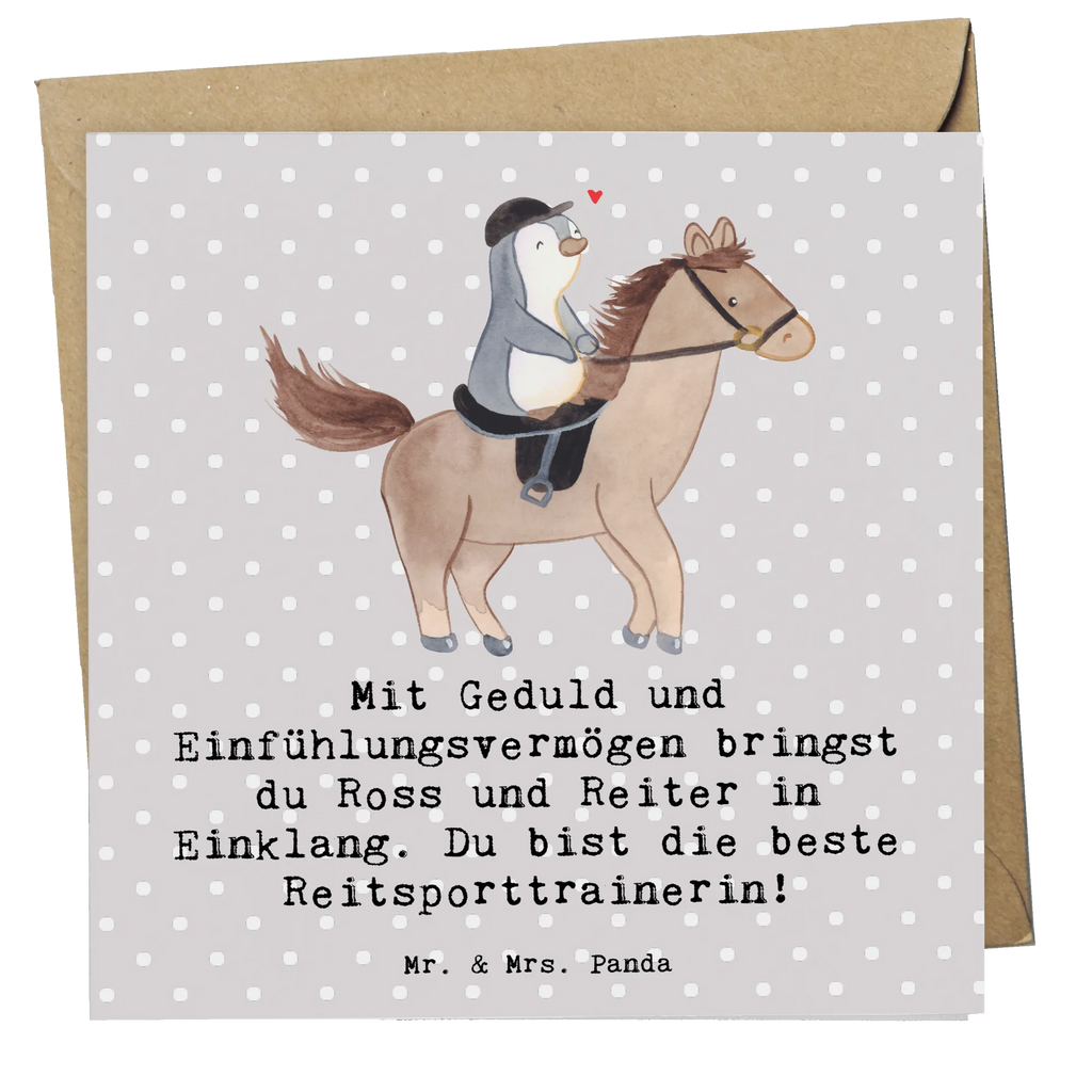 Deluxe Card Mit Geduld und Einfühlungsvermögen bringst du Ross und Reiter in Einklang. Du bist die beste Reitsporttrainerin! Hochwertige Klappkarte, Grußkarte, Hochwertige Grußkarte, Geburtstagskarte, Karte, Glückwunschkarte, Hochzeitskarte, Klappkarte, Einladungskarte, Geschenk, Sport, Sportart, Hobby, Schenken, Danke, Dankeschön, Auszeichnung, Gewinn, Sportler