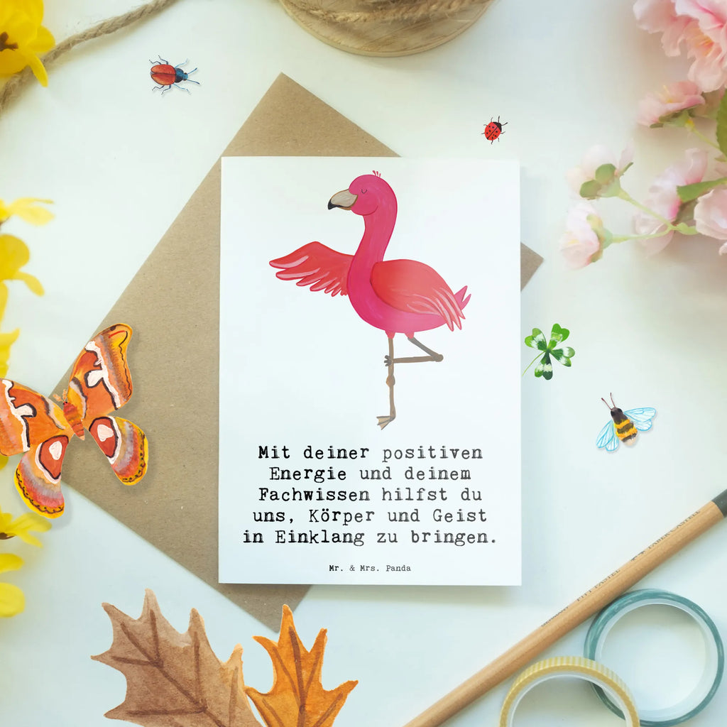 Greetings card Mit deiner positiven Energie und deinem Fachwissen hilfst du uns, Körper und Geist in Einklang zu bringen. Karte, Klappkarte, Hochzeitskarte, Ansichtskarten, Glückwunschkarte, Grußkarte, Geburtstagskarte, Einladungskarte, Geschenk, Sport, Sportart, Hobby, Schenken, Danke, Dankeschön, Auszeichnung, Gewinn, Sportler