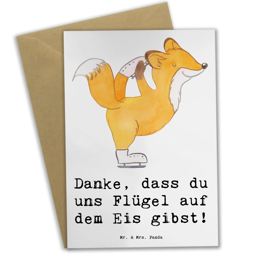 Greetings card Danke, dass du uns Flügel auf dem Eis gibst! Grußkarte, Einladungskarte, Ansichtskarten, Hochzeitskarte, Glückwunschkarte, Klappkarte, Karte, Geburtstagskarte, Geschenk, Sport, Sportart, Hobby, Schenken, Danke, Dankeschön, Auszeichnung, Gewinn, Sportler