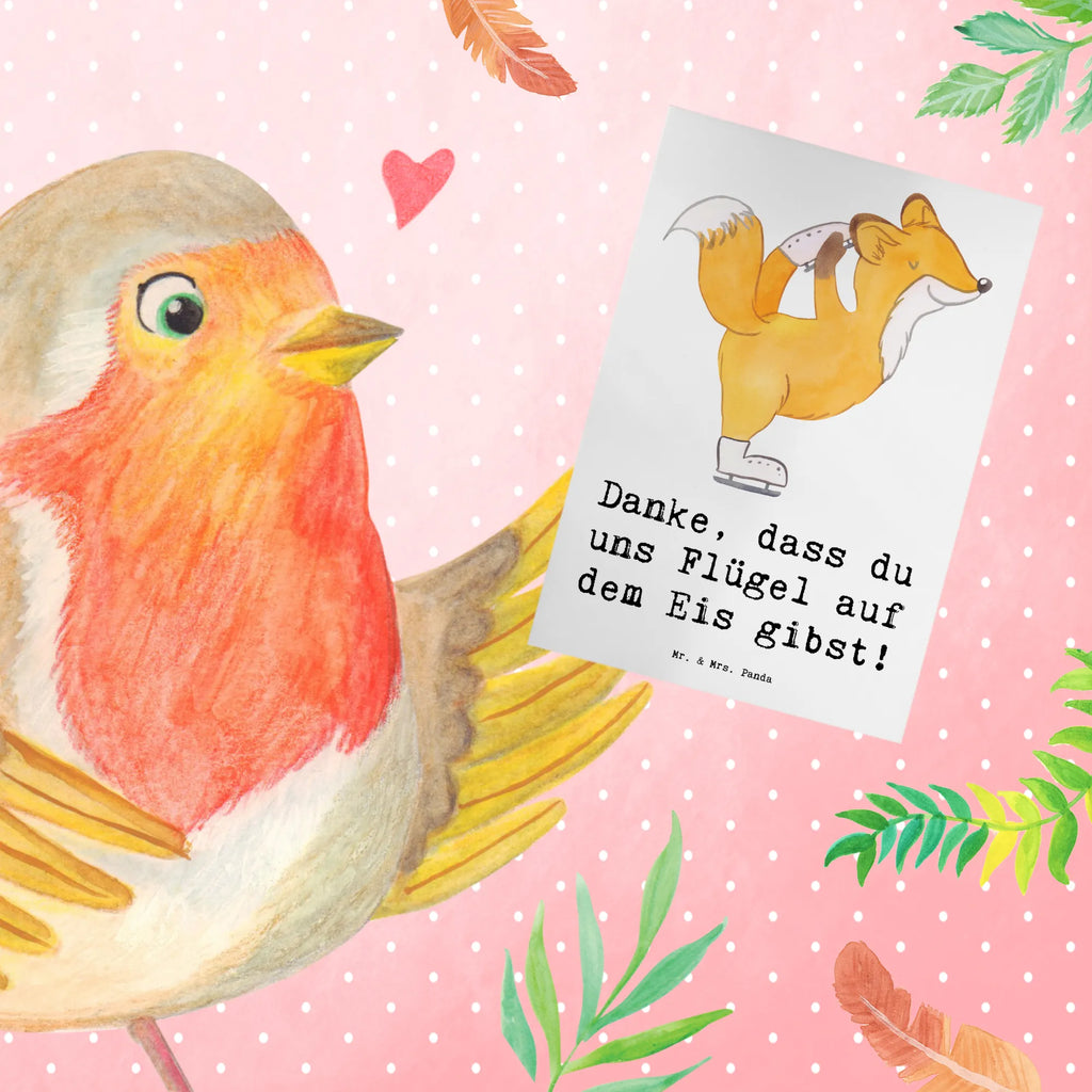 Greetings card Danke, dass du uns Flügel auf dem Eis gibst! Grußkarte, Einladungskarte, Ansichtskarten, Hochzeitskarte, Glückwunschkarte, Klappkarte, Karte, Geburtstagskarte, Geschenk, Sport, Sportart, Hobby, Schenken, Danke, Dankeschön, Auszeichnung, Gewinn, Sportler