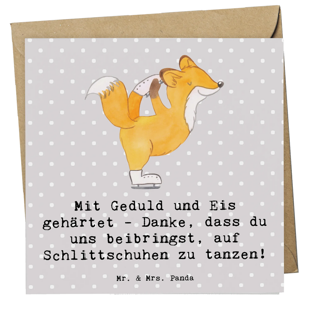 Deluxe Card Mit Geduld und Eis gehärtet - Danke, dass du uns beibringst, auf Schlittschuhen zu tanzen! Geburtstagskarte, Karte, Hochzeitskarte, Grußkarte, Einladungskarte, Hochwertige Grußkarte, Klappkarte, Hochwertige Klappkarte, Glückwunschkarte, Geschenk, Sport, Sportart, Hobby, Schenken, Danke, Dankeschön, Auszeichnung, Gewinn, Sportler