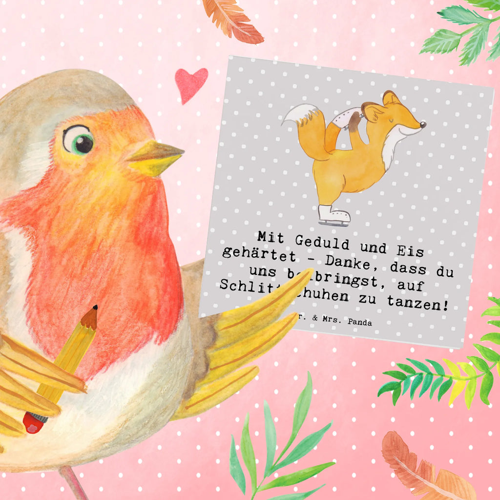 Deluxe Card Mit Geduld und Eis gehärtet - Danke, dass du uns beibringst, auf Schlittschuhen zu tanzen! Geburtstagskarte, Karte, Hochzeitskarte, Grußkarte, Einladungskarte, Hochwertige Grußkarte, Klappkarte, Hochwertige Klappkarte, Glückwunschkarte, Geschenk, Sport, Sportart, Hobby, Schenken, Danke, Dankeschön, Auszeichnung, Gewinn, Sportler