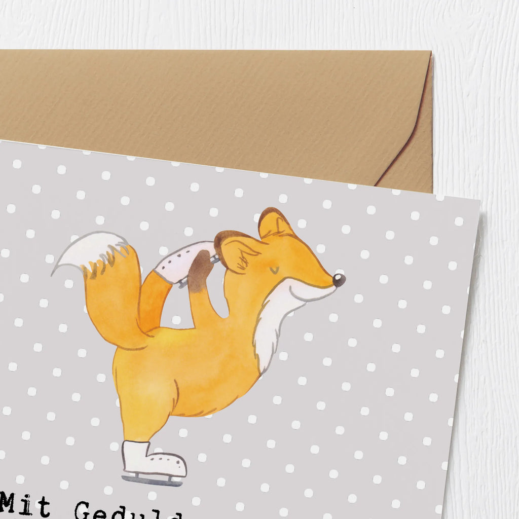Deluxe Card Mit Geduld und Eis gehärtet - Danke, dass du uns beibringst, auf Schlittschuhen zu tanzen! Geburtstagskarte, Karte, Hochzeitskarte, Grußkarte, Einladungskarte, Hochwertige Grußkarte, Klappkarte, Hochwertige Klappkarte, Glückwunschkarte, Geschenk, Sport, Sportart, Hobby, Schenken, Danke, Dankeschön, Auszeichnung, Gewinn, Sportler