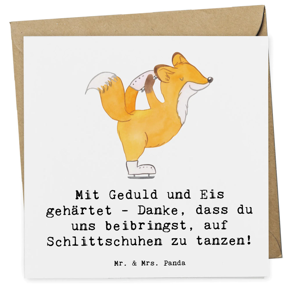 Deluxe Card Mit Geduld und Eis gehärtet - Danke, dass du uns beibringst, auf Schlittschuhen zu tanzen! Geburtstagskarte, Karte, Hochzeitskarte, Grußkarte, Einladungskarte, Hochwertige Grußkarte, Klappkarte, Hochwertige Klappkarte, Glückwunschkarte, Geschenk, Sport, Sportart, Hobby, Schenken, Danke, Dankeschön, Auszeichnung, Gewinn, Sportler