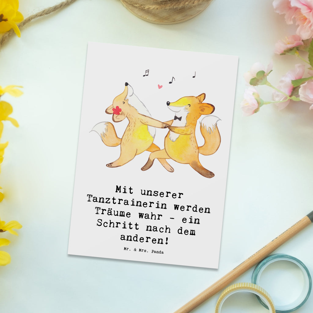 Postcard Mit unserer Tanztrainerin werden Träume wahr - ein Schritt nach dem anderen! Einladungskarte, Einladung, Einladungskarten Geburtstag, Karte, Ansichtskarte, Geschenkkarte, Grußkarte, Dankeskarte, Einladung Geburtstag, Ansichtskarten, Postkarte, Geburtstagskarte, Geschenk, Sport, Sportart, Hobby, Schenken, Danke, Dankeschön, Auszeichnung, Gewinn, Sportler