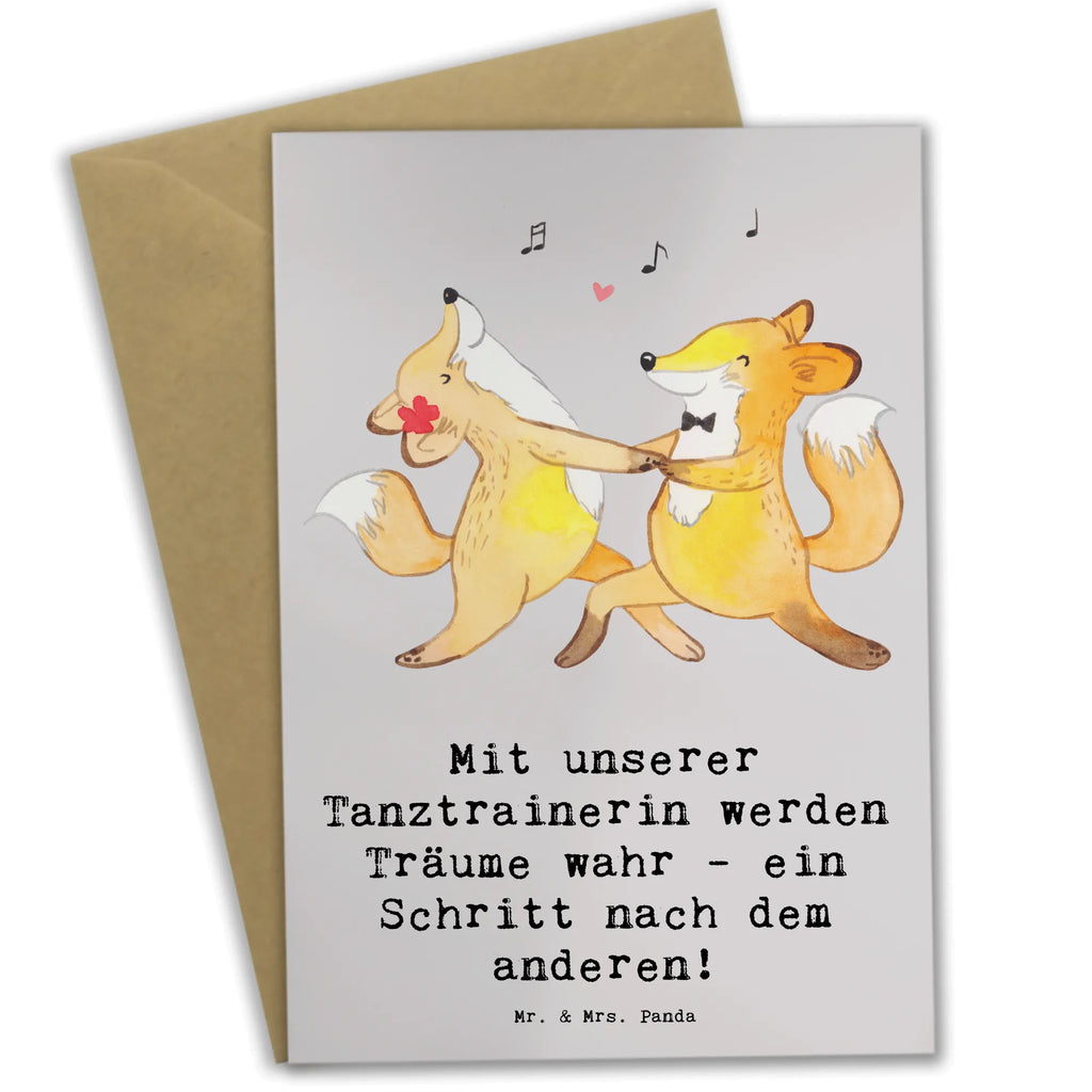 Greetings card Mit unserer Tanztrainerin werden Träume wahr - ein Schritt nach dem anderen! Einladungskarte, Grußkarte, Klappkarte, Glückwunschkarte, Hochzeitskarte, Ansichtskarten, Geburtstagskarte, Karte, Geschenk, Sport, Sportart, Hobby, Schenken, Danke, Dankeschön, Auszeichnung, Gewinn, Sportler