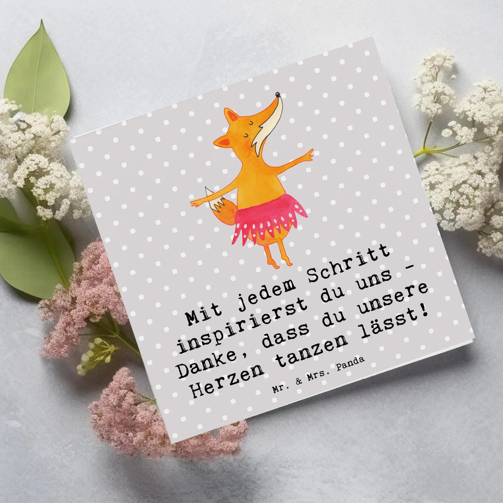 Deluxe Card Mit jedem Schritt inspirierst du uns - Danke, dass du unsere Herzen tanzen lässt! Hochwertige Klappkarte, Klappkarte, Karte, Geburtstagskarte, Glückwunschkarte, Einladungskarte, Hochwertige Grußkarte, Hochzeitskarte, Grußkarte, Geschenk, Sport, Sportart, Hobby, Schenken, Danke, Dankeschön, Auszeichnung, Gewinn, Sportler