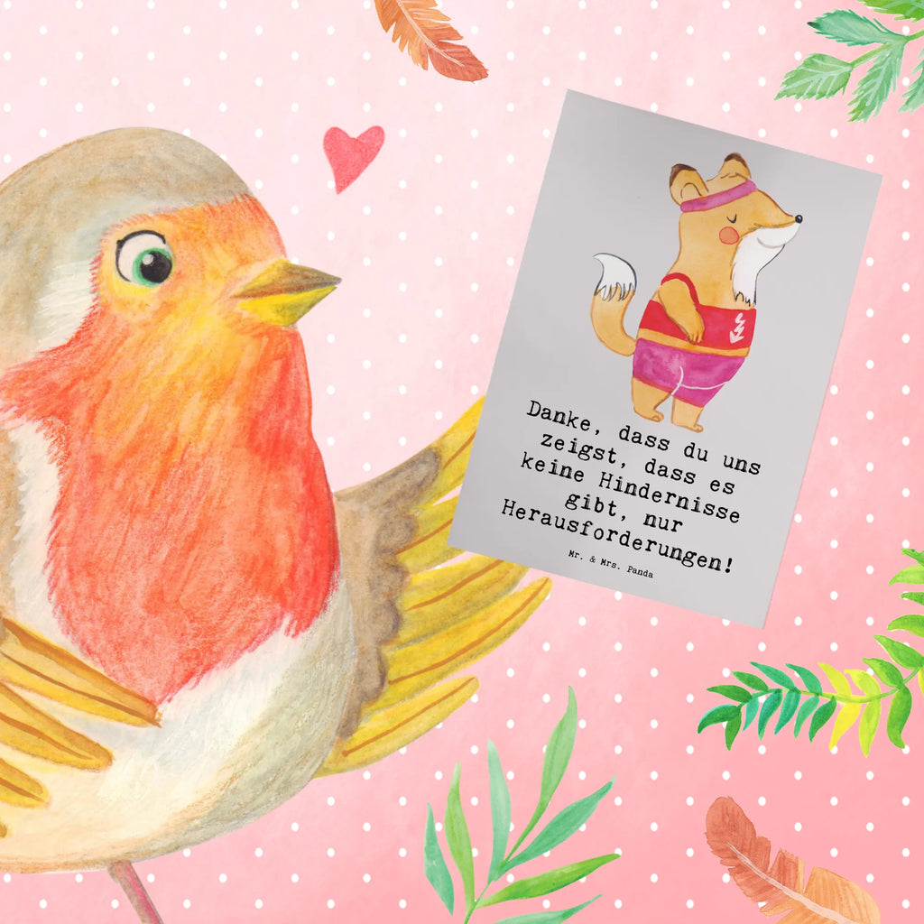 Greetings card Danke, dass du uns zeigst, dass es keine Hindernisse gibt, nur Herausforderungen! Grußkarte, Geburtstagskarte, Einladungskarte, Glückwunschkarte, Hochzeitskarte, Ansichtskarten, Klappkarte, Karte, Geschenk, Sport, Sportart, Hobby, Schenken, Danke, Dankeschön, Auszeichnung, Gewinn, Sportler