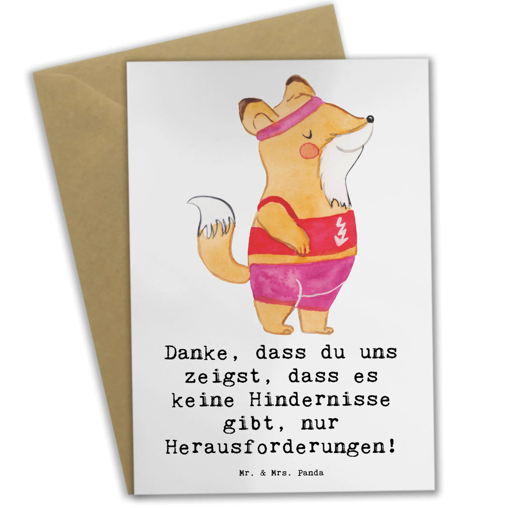 Greetings card Danke, dass du uns zeigst, dass es keine Hindernisse gibt, nur Herausforderungen! Grußkarte, Geburtstagskarte, Einladungskarte, Glückwunschkarte, Hochzeitskarte, Ansichtskarten, Klappkarte, Karte, Geschenk, Sport, Sportart, Hobby, Schenken, Danke, Dankeschön, Auszeichnung, Gewinn, Sportler