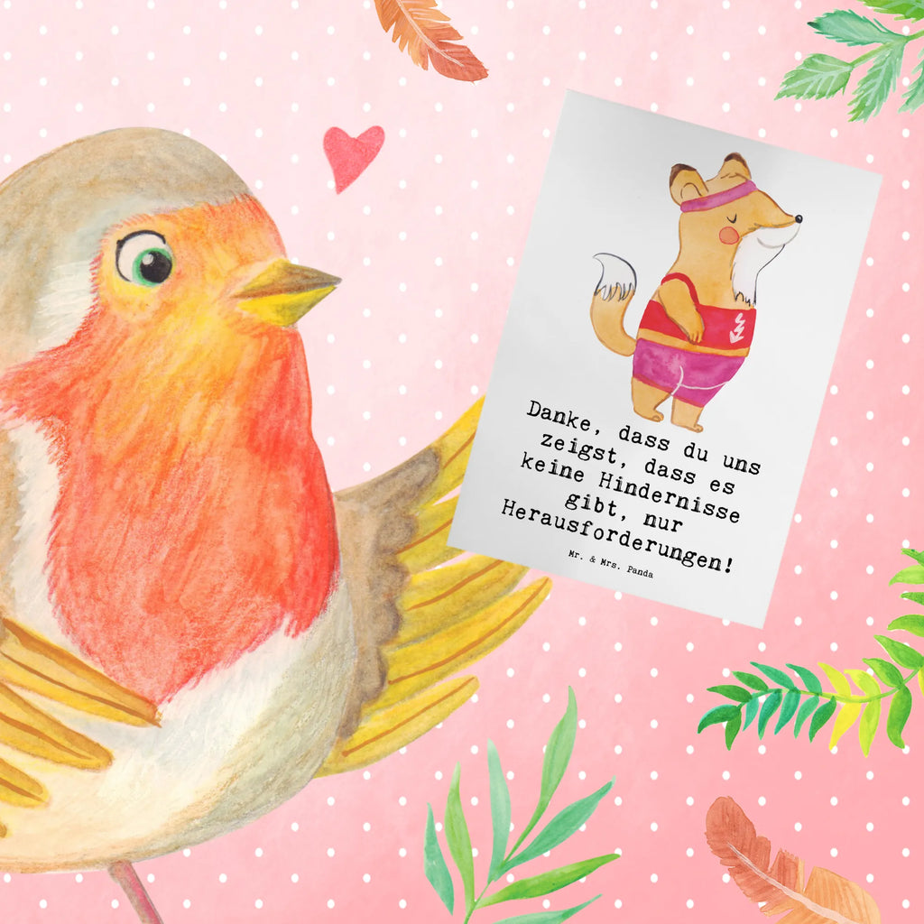 Greetings card Danke, dass du uns zeigst, dass es keine Hindernisse gibt, nur Herausforderungen! Grußkarte, Geburtstagskarte, Einladungskarte, Glückwunschkarte, Hochzeitskarte, Ansichtskarten, Klappkarte, Karte, Geschenk, Sport, Sportart, Hobby, Schenken, Danke, Dankeschön, Auszeichnung, Gewinn, Sportler