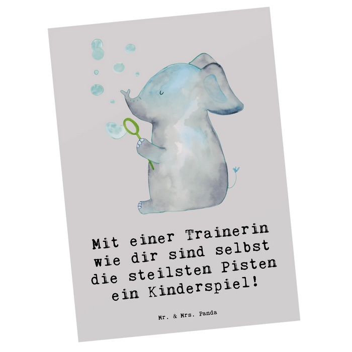 Postkarte Skifahren Trainerin