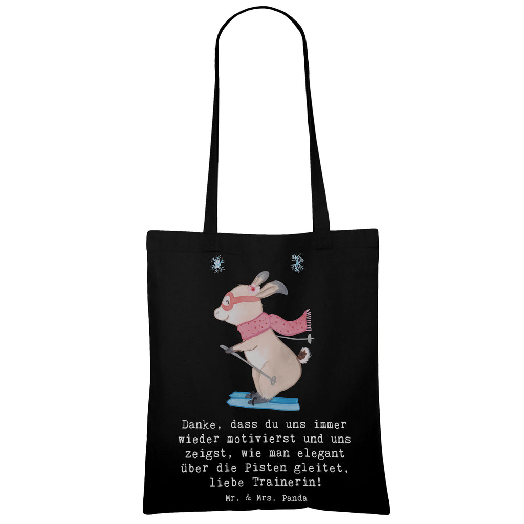 Tote bag Danke, dass du uns immer wieder motivierst und uns zeigst, wie man elegant über die Pisten gleitet, liebe Trainerin! Stofftasche, Einkaufstasche, Tasche, Einkaufstüte, Strandtasche, Tragetasche, Schultertasche, Laptoptasche, Beuteltasche, Umhängetasche, Stoffbeutel, Shopper, Jutebeutel, Beutel, Badetasche, Jutetasche, Geschenk, Sport, Sportart, Hobby, Schenken, Danke, Dankeschön, Auszeichnung, Gewinn, Sportler